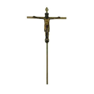 VTG‎ Brass Crucifix Cross Jesus Christ Wall Hanging Engraved INRI Religion 9"
